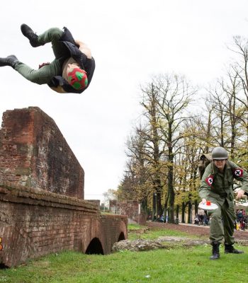 Davide Contenti. Lucca Comics & Games 2019. Metal Slug Italian Army cosplay. Cosplayer photo